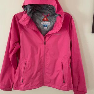 Columbia rain jacket 2 tone pink Omni-tech waterproof girls size M